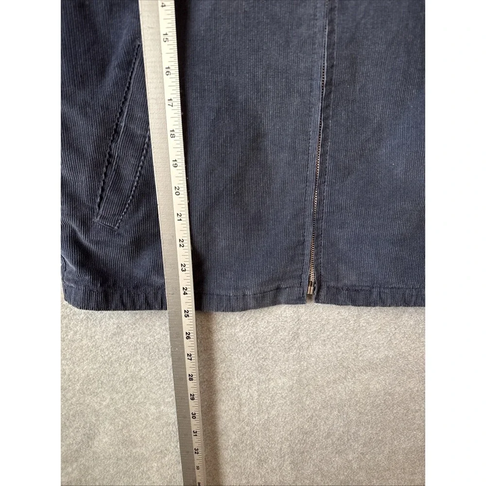 Vtg JCPenney Boys XL 18/20 Corduroy Jacket Navy Blue Tan Colorblock Varsity Zip